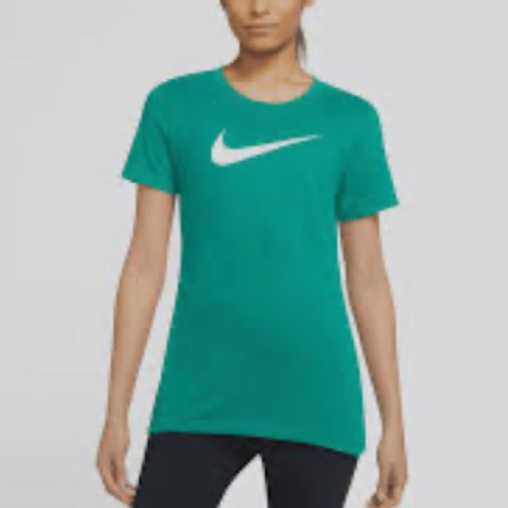 Nike Women's Teal Green Dri-Fit Short Sleeve Logo Tee